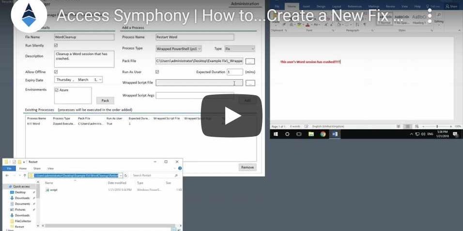 Access Symphony _ How to…Create a New Fix and Run It