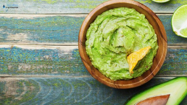 Bowl of Guacamole - view from top