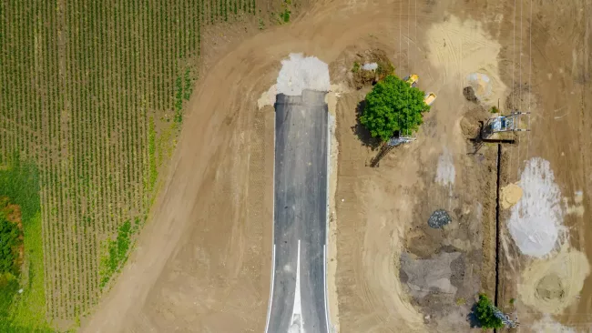 End of the road - visible from air.